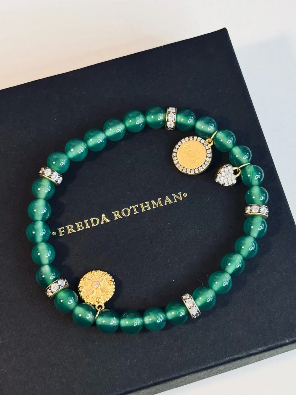 FREIDA ROTHMAN THE FAITH BEADED STRETCH BRACELET